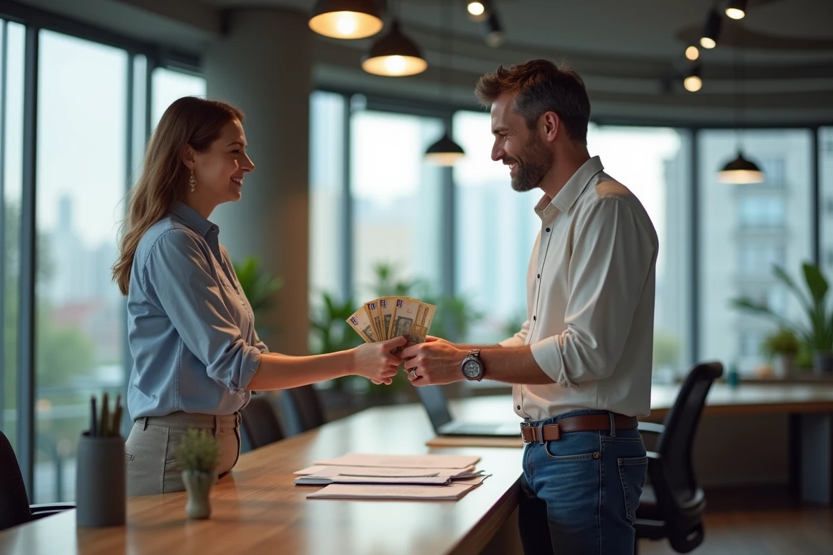 Homme remettant de l